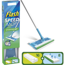 Flash Speedmop Floor Cleaner Starter Kit, Spray Mop, Dry Wet Mop, All-In-One Floor Mopping System (8 Wet + 16 Dry Pads)