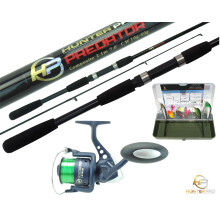 Hunter Pro Pike Bass Fishing Kit With 7' Spinning Rod, Hp60 Reel, Line, Tackle Box &amp; Lures