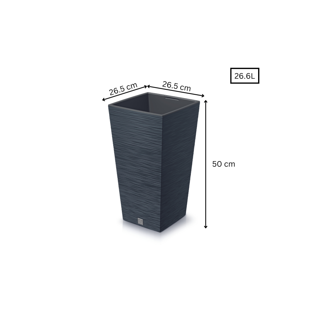 (Square Tall 26.6 L, Anthracite) Plant Pots Furu Style Indoor Outdoor 5 Colours