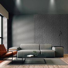 (Matt Grey, Set of 8) 3D Wall Panels (50x50cm) in Line Design