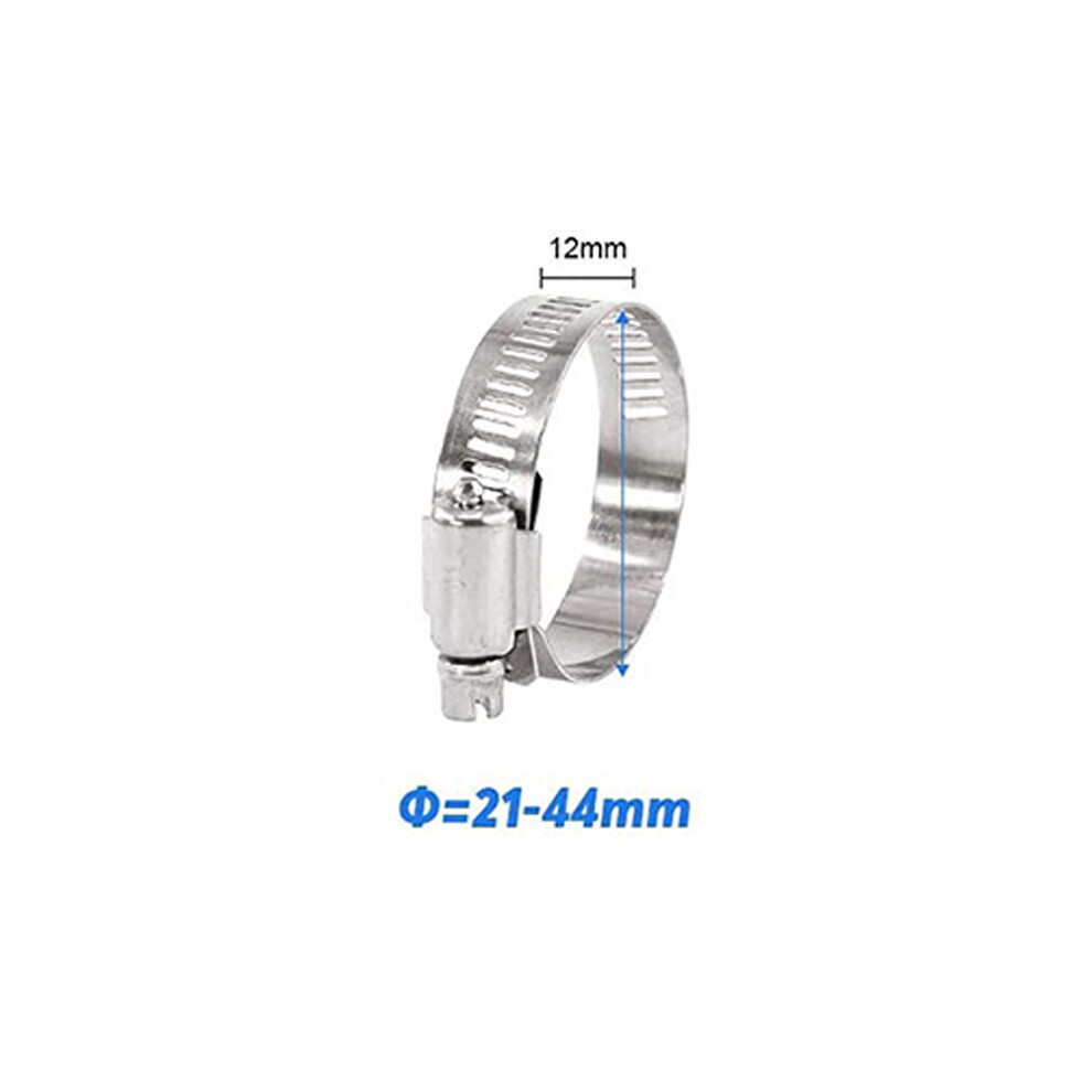 (21-44) 1Pc Hose Clamp Stainless Steel Adjustable 6-44Mm Range Worm Gear Hose Clamp Fuel Line Clamp For Plumbing Automotive Mechanical 9454443753671
