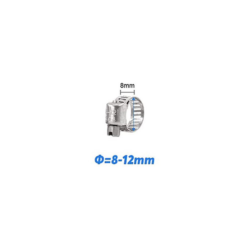 (45455) 1Pc Hose Clamp Stainless Steel Adjustable 6-44Mm Range Worm Gear Hose Clamp Fuel Line Clamp For Plumbing Automotive Mechanical 9454443753695