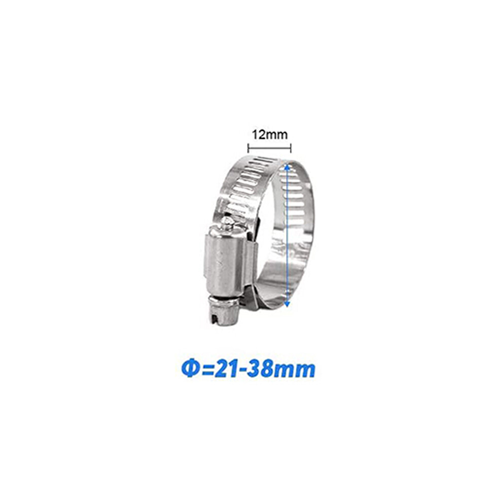 (21-38) 1Pc Hose Clamp Stainless Steel Adjustable 6-44Mm Range Worm Gear Hose Clamp Fuel Line Clamp For Plumbing Automotive Mechanical 9454443753688