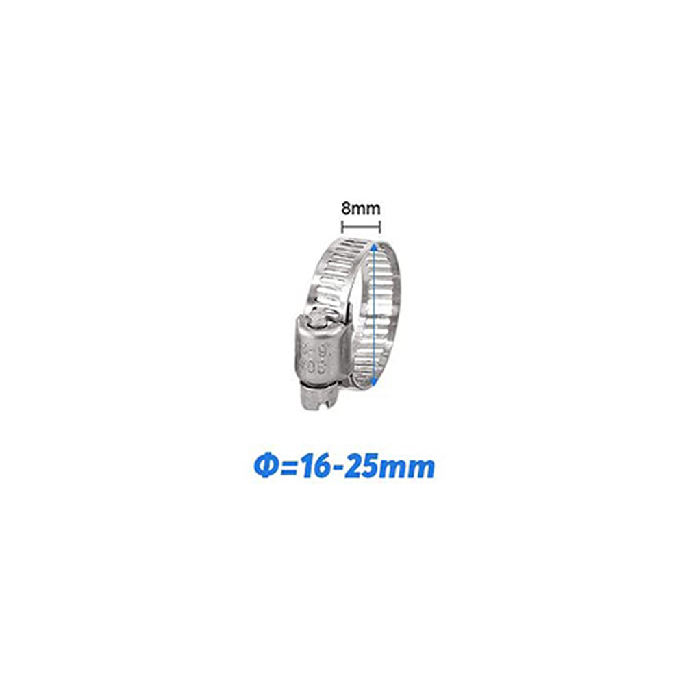 (16-25) 1Pc Hose Clamp Stainless Steel Adjustable 6-44Mm Range Worm Gear Hose Clamp Fuel Line Clamp For Plumbing Automotive Mechanical 9454443753749