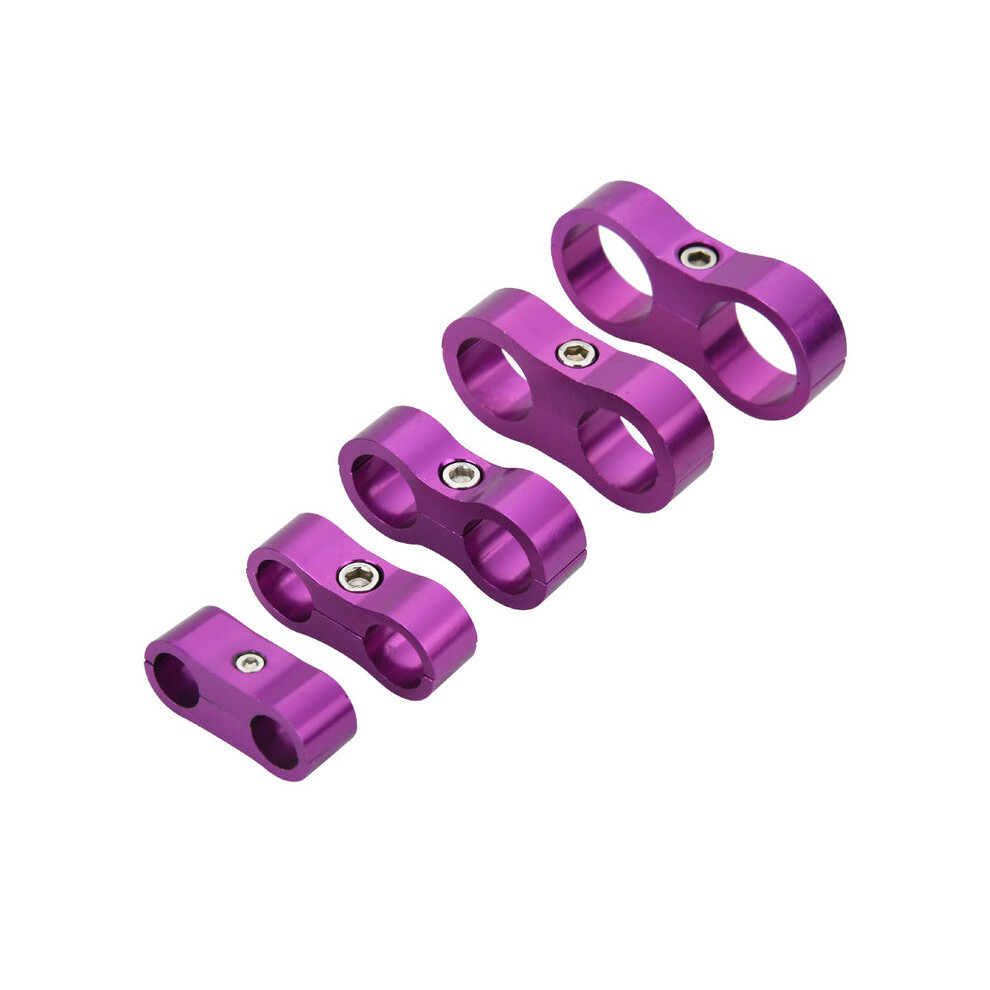 (Purple) Aluminum Hose Separator Clamp Adapter 4An 6An 8An 10An 12An Fit For Oil Water Fuel Line Mounting Divider An4 An6 An8 An10 An12 Purple 9454443765865