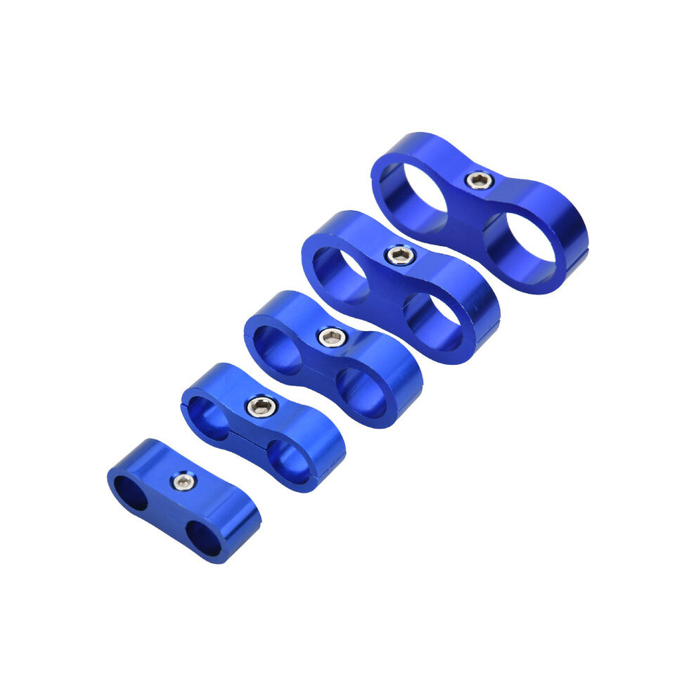 (Blue) Aluminum Hose Separator Clamp Adapter 4An 6An 8An 10An 12An Fit For Oil Water Fuel Line Mounting Divider An4 An6 An8 An10 An12 Blue 9454443765858