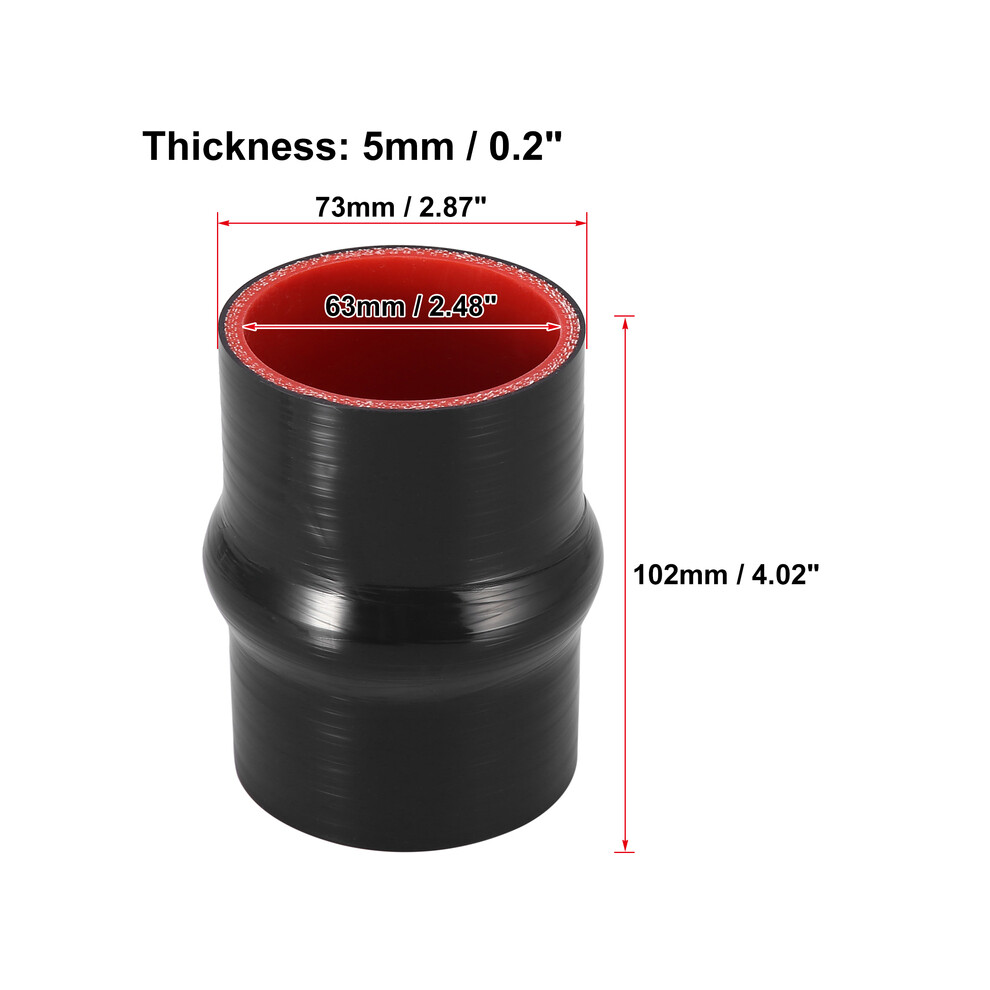 (63Mm) 51Mm/63Mm/76Mm/89Mm/102Mm Id Straight Silicone Reducer Hose Silicone Hose Coupler Intercooler Tube 102Mm Length 9454443763069