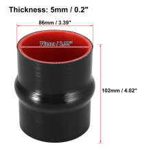 (76mm) 51mm/63mm/76mm/89mm/102mm ID Straight Silicone Reducer Hose Silicone Hose Coupler Intercooler Tube 102mm Length