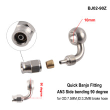 (BJ02-90Z) AN3 Motorcycle Motor Bike Hydraulic Brake Oil Hose Line Banjo Fitting m10x1 stainless Steel 10mm New
