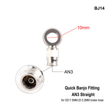 (BJ14) AN3 Motorcycle Motor Bike Hydraulic Brake Oil Hose Line Banjo Fitting m10x1 stainless Steel 10mm New