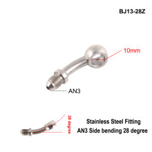 (BJ13-28Z) AN3 Motorcycle Motor Bike Hydraulic Brake Oil Hose Line Banjo Fitting m10x1 stainless Steel 10mm New