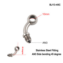 (BJ13-45C) AN3 Motorcycle Motor Bike Hydraulic Brake Oil Hose Line Banjo Fitting m10x1 stainless Steel 10mm New