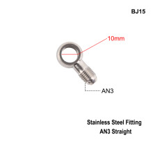 (BJ15) AN3 Motorcycle Motor Bike Hydraulic Brake Oil Hose Line Banjo Fitting m10x1 stainless Steel 10mm New