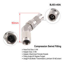 (BJ03-45A) AN3 Motorcycle Motor Bike Hydraulic Brake Oil Hose Line Banjo Fitting m10x1 stainless Steel 10mm New