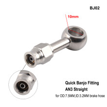 (BJ02) AN3 Motorcycle Motor Bike Hydraulic Brake Oil Hose Line Banjo Fitting m10x1 stainless Steel 10mm New