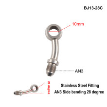 (BJ13-28C) AN3 Motorcycle Motor Bike Hydraulic Brake Oil Hose Line Banjo Fitting m10x1 stainless Steel 10mm New
