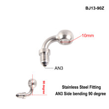 (BJ13-90Z) AN3 Motorcycle Motor Bike Hydraulic Brake Oil Hose Line Banjo Fitting m10x1 stainless Steel 10mm New