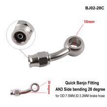 (BJ02-28C) AN3 Motorcycle Motor Bike Hydraulic Brake Oil Hose Line Banjo Fitting m10x1 stainless Steel 10mm New