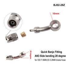 (BJ02-28Z) AN3 Motorcycle Motor Bike Hydraulic Brake Oil Hose Line Banjo Fitting m10x1 stainless Steel 10mm New