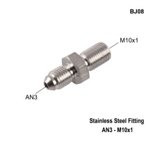 (BJ08) AN3 Motorcycle Motor Bike Hydraulic Brake Oil Hose Line Banjo Fitting m10x1 stainless Steel 10mm New