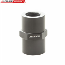(Black) Aluminum 1/4" NPT Female To 1/4" NPT Female Straight Adapter Fitting Black/Blue