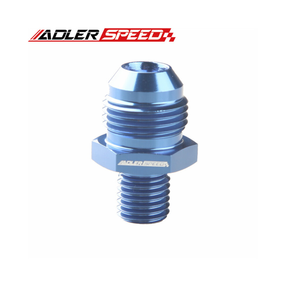 (An12-M20x1.5) Universal 6An 8An 10An 12An Male Flare To M12/M14/M16 X1.5 Metric Straight Fitting Adapter Blue 9454443706738