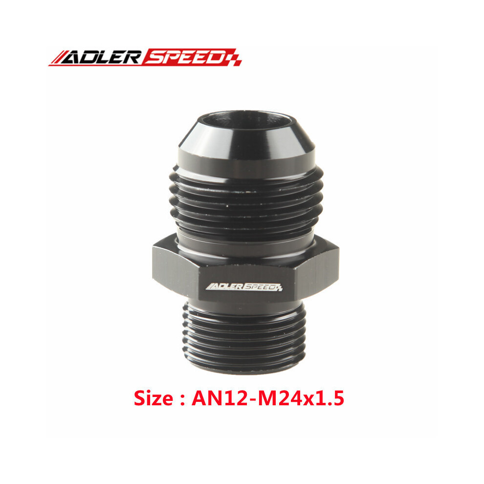(An12-M24x1.5) Universal An12 To An To M12/M14/M16/M18/M20x1.0/1.5 Thread Straight Fuel Oil Air Hose Fitting Male Adapter Car Auto Accessories 9454443706608