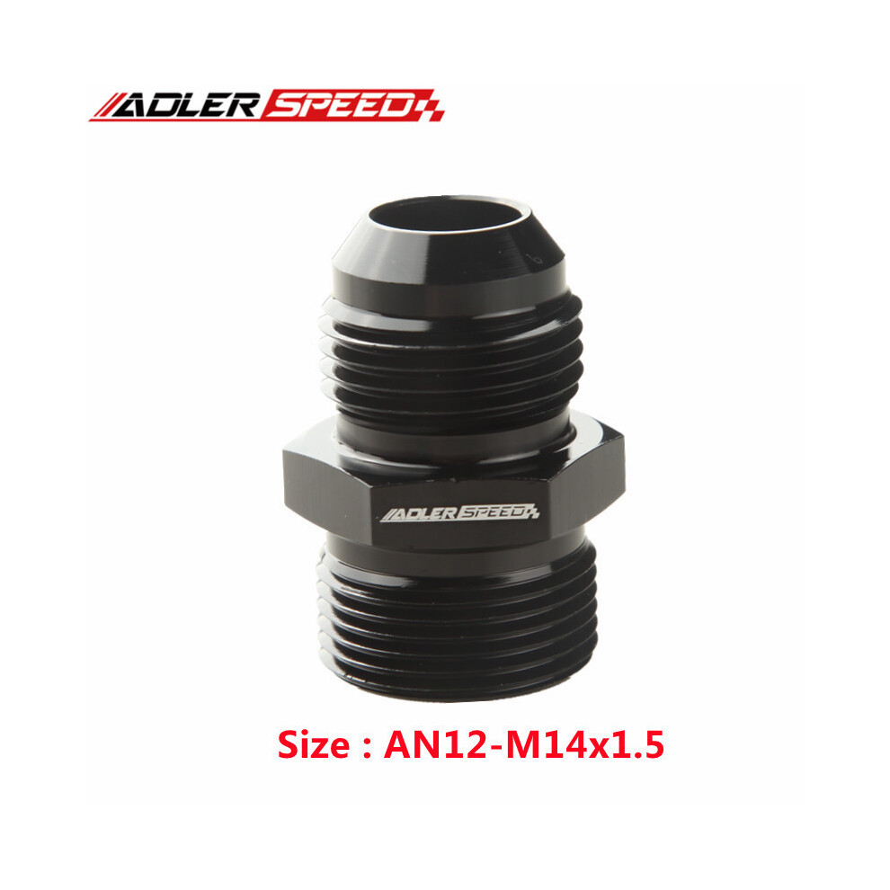 (An12-M14x1.5) Universal An12 To An To M12/M14/M16/M18/M20x1.0/1.5 Thread Straight Fuel Oil Air Hose Fitting Male Adapter Car Auto Accessories 9454443706653