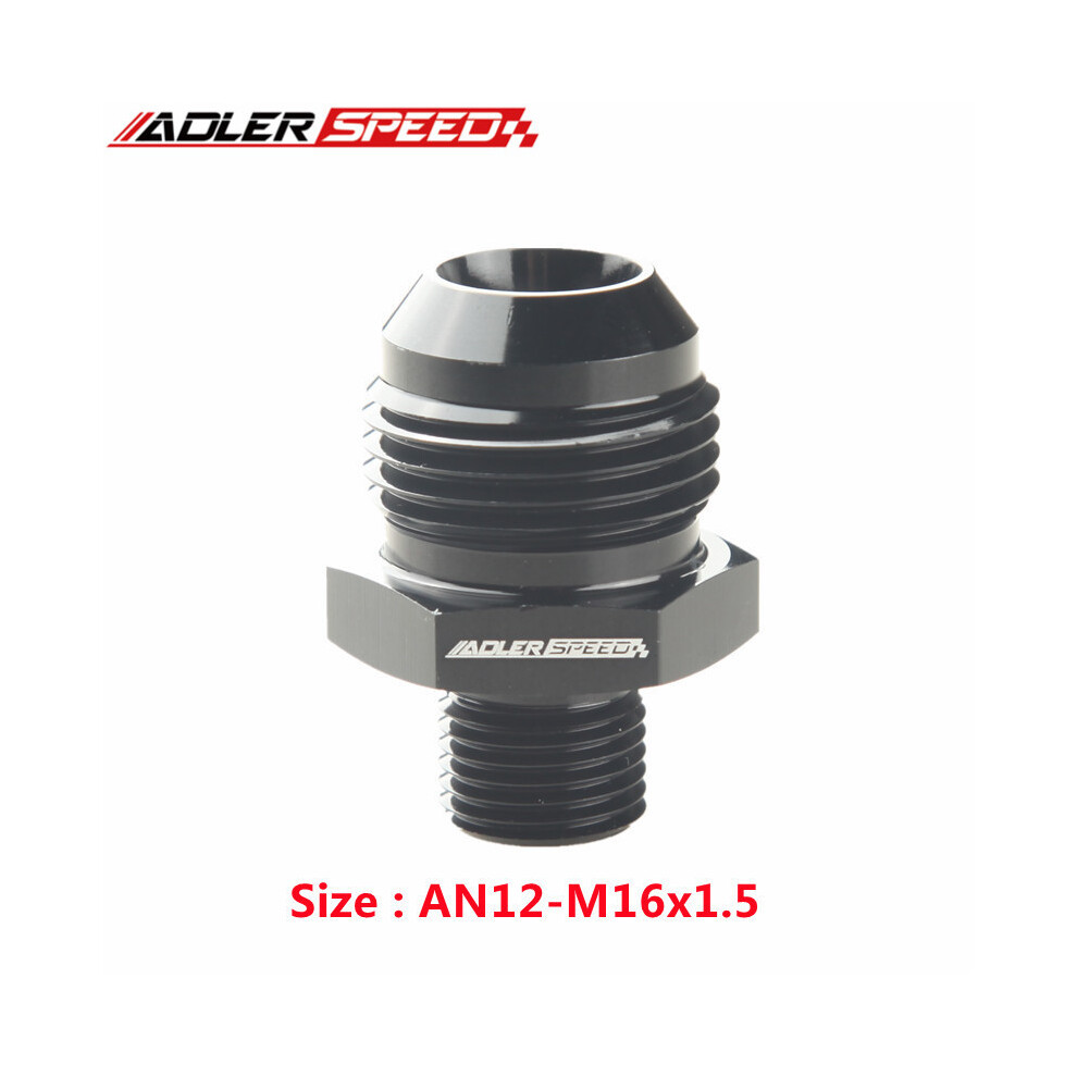 (An12-M16x1.5) Universal An12 To An To M12/M14/M16/M18/M20x1.0/1.5 Thread Straight Fuel Oil Air Hose Fitting Male Adapter Car Auto Accessories 9454443706585