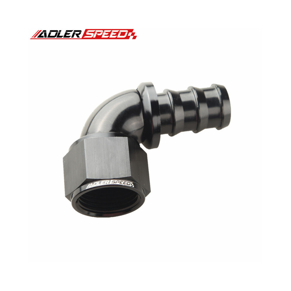 (AN12 900 degree) Universal 45 Degree /90 Degree Full Flow 6AN 8AN 10AN 12AN Push Lock Hose End Fitting Black-image-OPC-PF7KDZS-NEW
