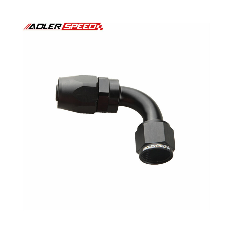 ( An12-90) Universal An4/An6/An8/An10/An12 Straight 0/45/90/180 Degree Oil Fuel Swivel Hose End Fitting Oil Hose End Adaptor Kit Black 9454443713477