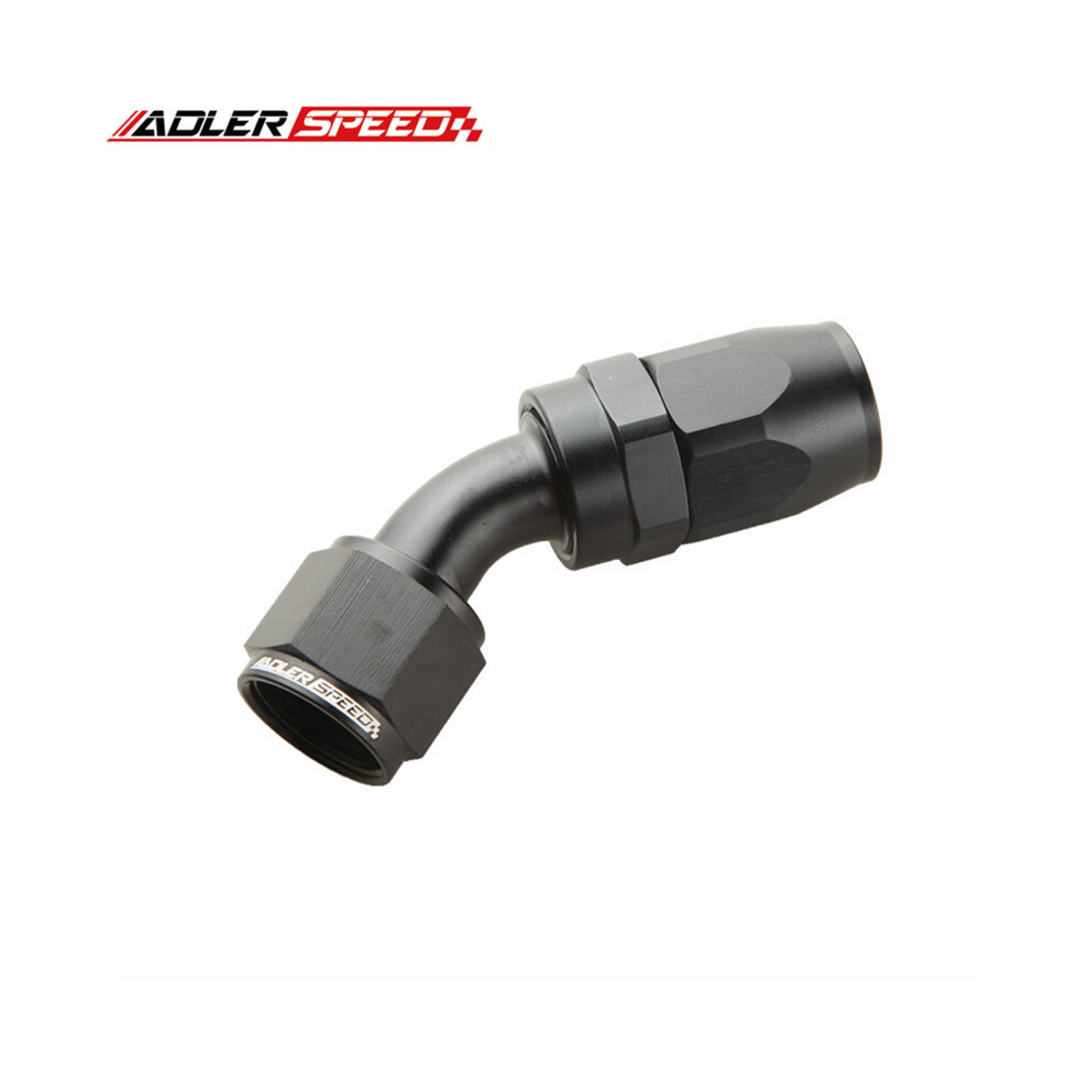 ( An6-45) Universal An4/An6/An8/An10/An12 Straight 0/45/90/180 Degree Oil Fuel Swivel Hose End Fitting Oil Hose End Adaptor Kit Black 9454443713507