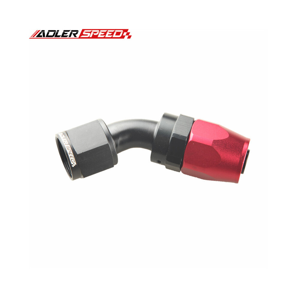 (An20-45) Universal An4/An6/An8/An10/An12/An16 Straight 45 90 Degree Oil Fuel Swivel Hose End Fitting Oil Hose End Adaptor Kit Black/Red 9454443713750