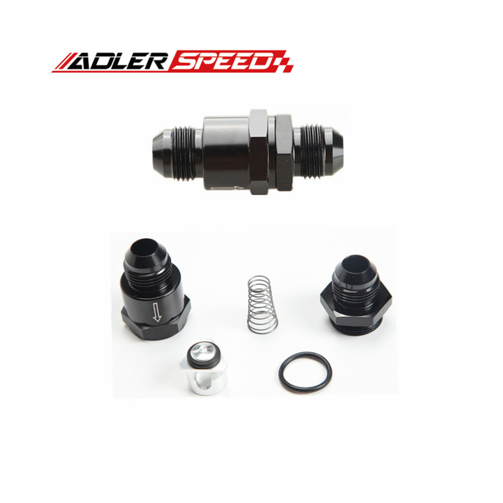 (An8) An6 An8 An10 An12 Aluminium Non Return One Way Check Valve Fuel Efi Fitting Adapter Black 9454443714498