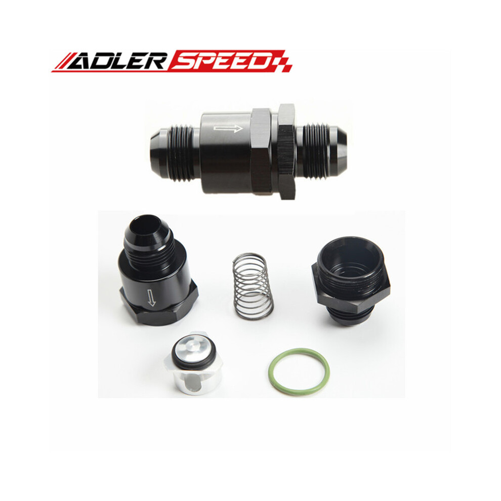 (An10) An6 An8 An10 An12 Aluminium Non Return One Way Check Valve Fuel Efi Fitting Adapter Black 9454443714474