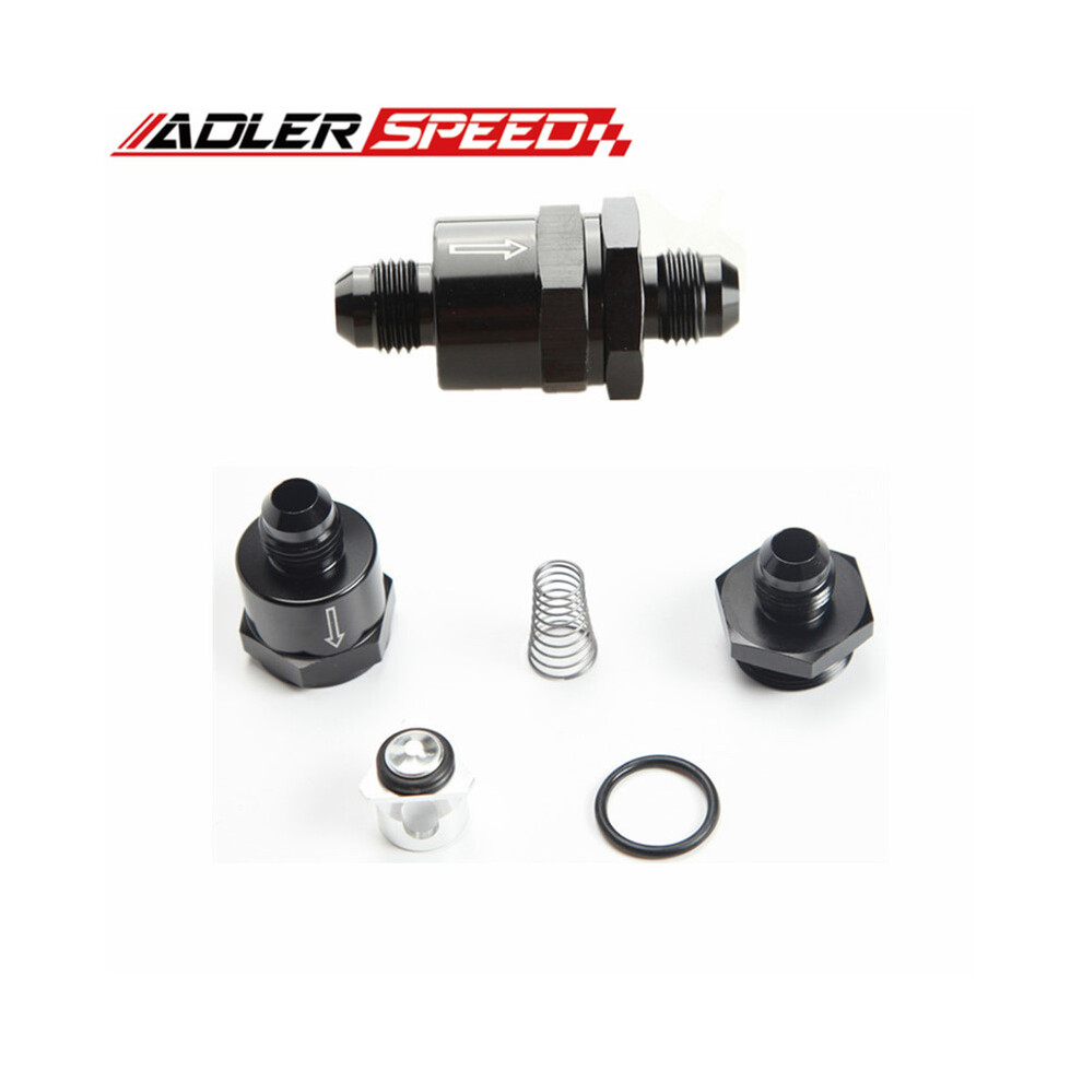 (An6) An6 An8 An10 An12 Aluminium Non Return One Way Check Valve Fuel Efi Fitting Adapter Black 9454443714467