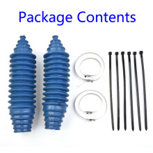 (blue) 2 Sets Universal Silicone Dust Cover Joint Boot Drive Shaft Steering Boot Gaiter and Pinion Boot Replacement