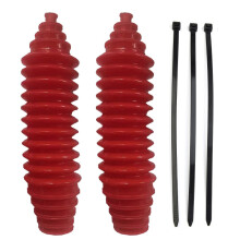 (red) 2 Sets Universal Silicone Dust Cover Joint Boot Drive Shaft Steering Boot Gaiter and Pinion Boot Replacement
