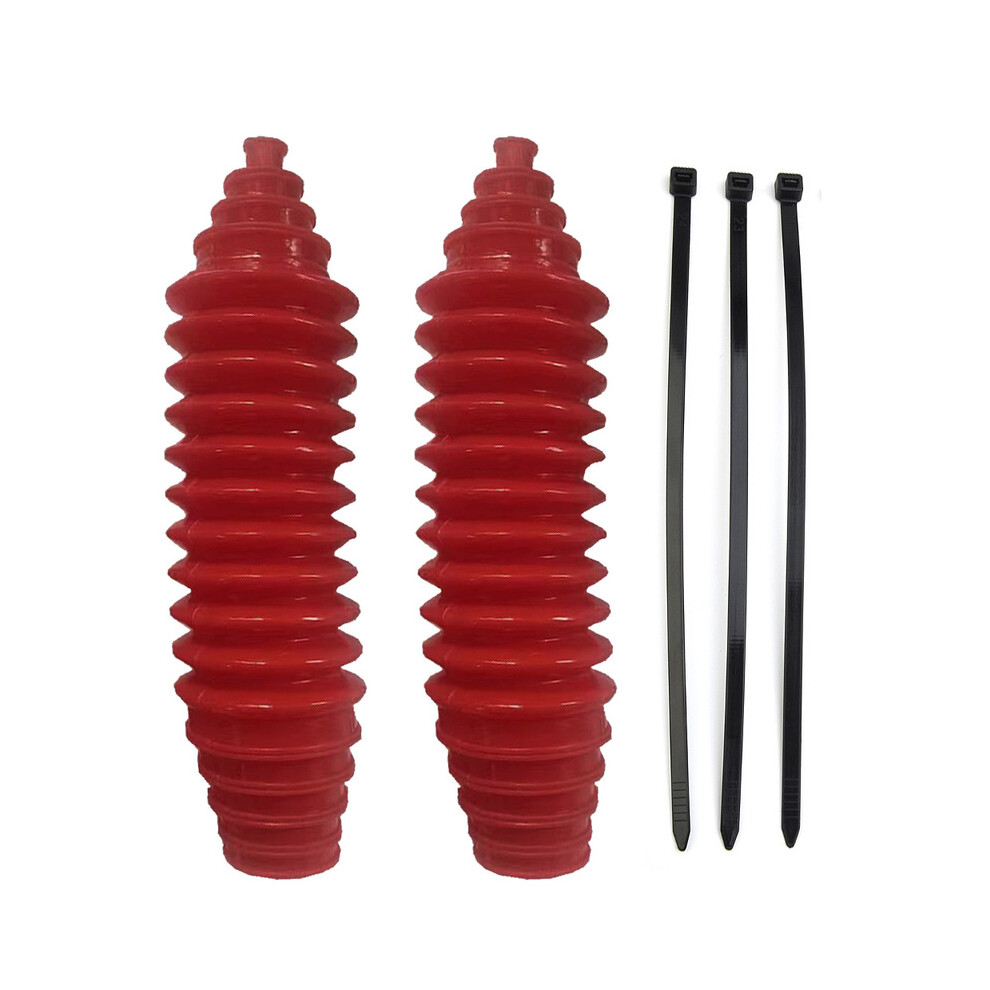 (Red) 2 Sets Universal Silicone Dust Cover Joint Boot Drive Shaft Steering Boot Gaiter And Pinion Boot Replacement Red 9454443748448