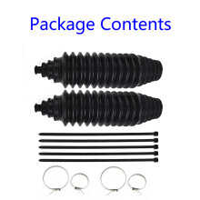 (black) 2 Sets Universal Silicone Dust Cover Joint Boot Drive Shaft Steering Boot Gaiter and Pinion Boot Replacement