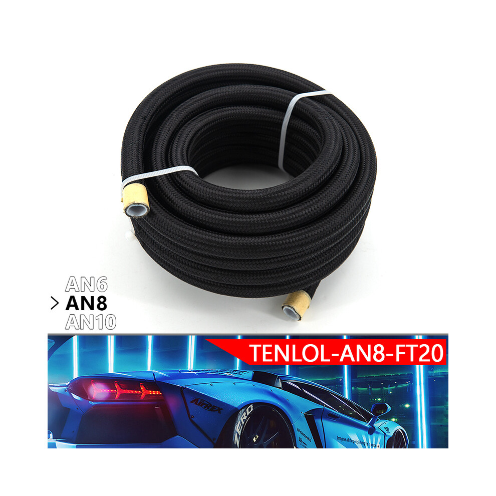 (An8 20 Ft (6 Meter)) 10/20 Feet 3M/6M An6 An8 An10 Ptfe Oil Fuel Hose Nylon Braided Inside Ptfe 9454443751646