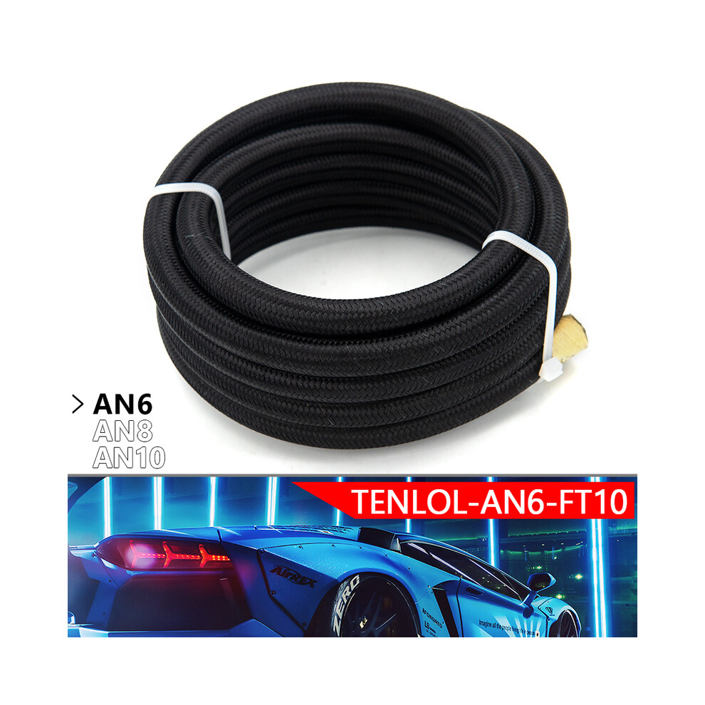 (An6 10 Ft (3 Meter)) 10/20 Feet 3M/6M An6 An8 An10 Ptfe Oil Fuel Hose Nylon Braided Inside Ptfe 9454443751691