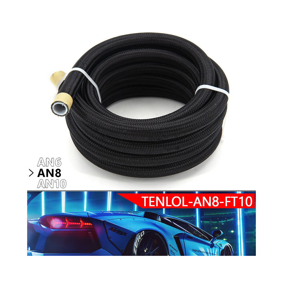 (An8 10 Ft (3 Meter)) 10/20 Feet 3M/6M An6 An8 An10 Ptfe Oil Fuel Hose Nylon Braided Inside Ptfe 9454443751684