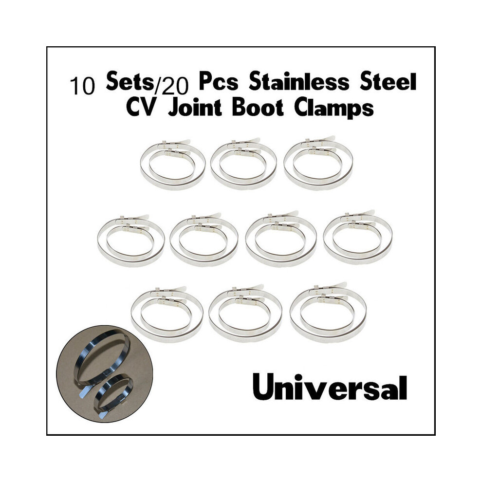 20Pcs/Set Joint Axle Boot Clamp Pliers Clip Stainless Steel Cv Boot Clamps Kit For Auto / Atv Cv 9454443778353