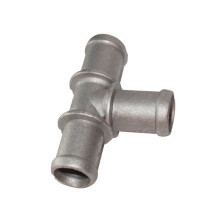 3/4" x 3/4" x 3/4" Aluminum Alloy Silver Tee Coolant Heater Hose Connector Fitting Adapter Fit for Car