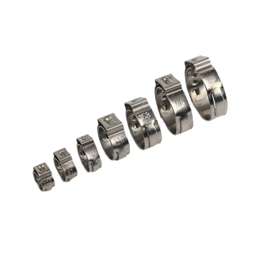 25Pcs Hose Clamps Single Ear Stepless 4.7-23.5Mm 304 Stainless Steel Hose Clamps Cinch Clamp Rings For Sealing Kinds Of Hose 9454443778858
