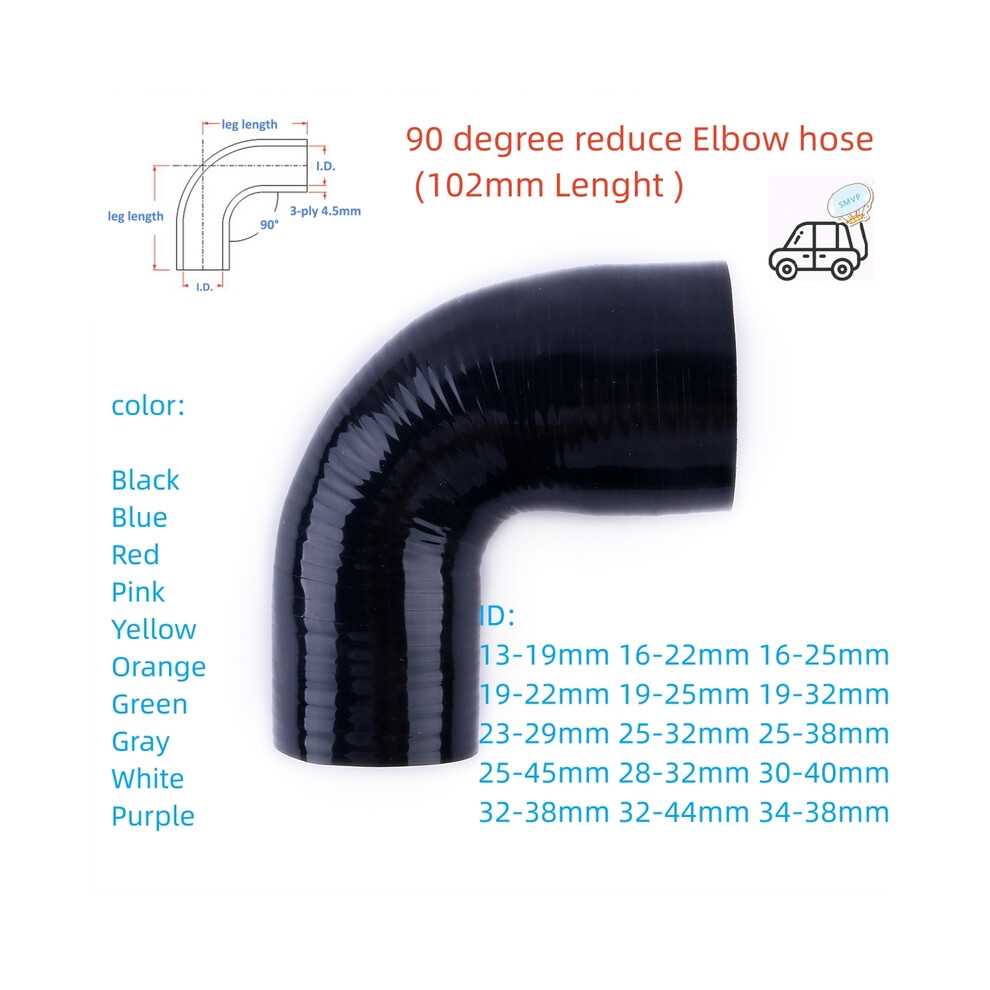 90 Degree reduce Elbow General Silicone Coolant Intercooler Pipe Tube Hose ID 13 16 19 22 23 25 28 29 30 32 34 38 40 44 45mm-image-OPC-PF7KPBS-NEW