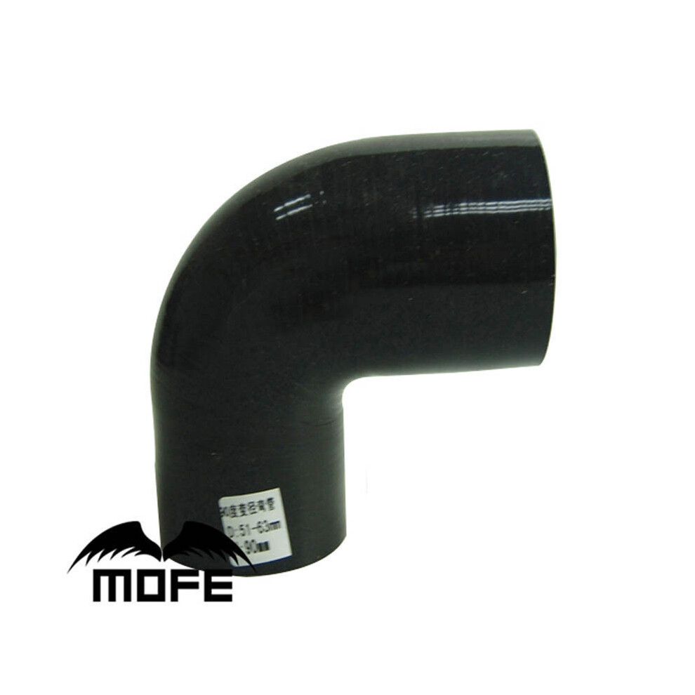 Mofe 51Mm To 57Mm/60Mm/63Mm/70Mm/76Mm Silicone 90 Degree Elbow Reduce Hose/2" Inch To 2.24" Inch/2.36"/2.76"/3"Inch Hose Black 9454443781049