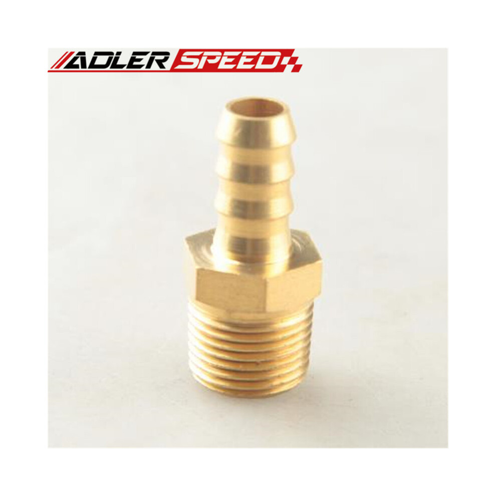 10Mm Hose Barb To 3/8" Npt Male Pipe Thread Brass Straight Fitting 9454443705212