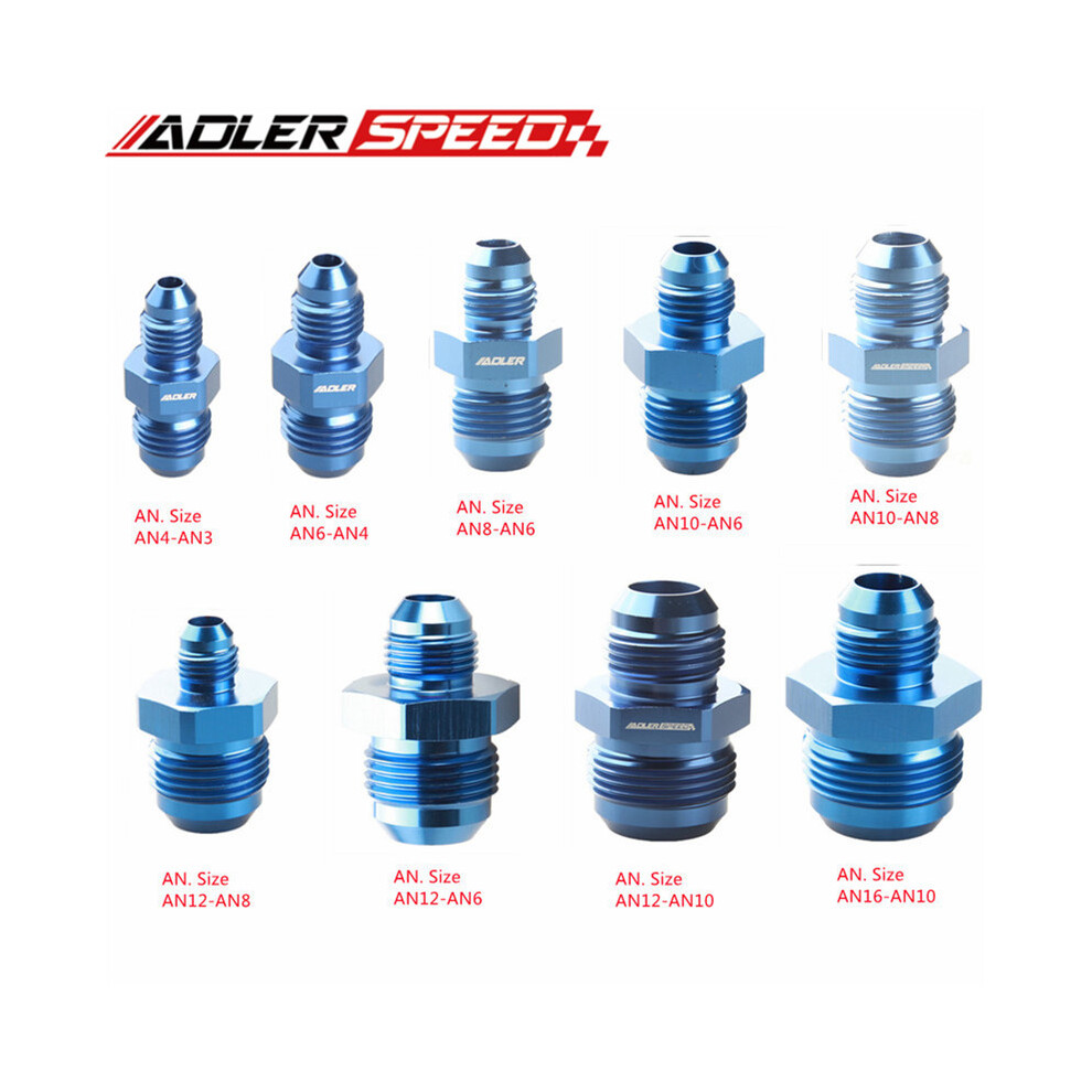 An4 An6 An8 An10 An12 An16 Male To Male Reducer Straight Fitting Adapter Aluminum Blue 9454443707896
